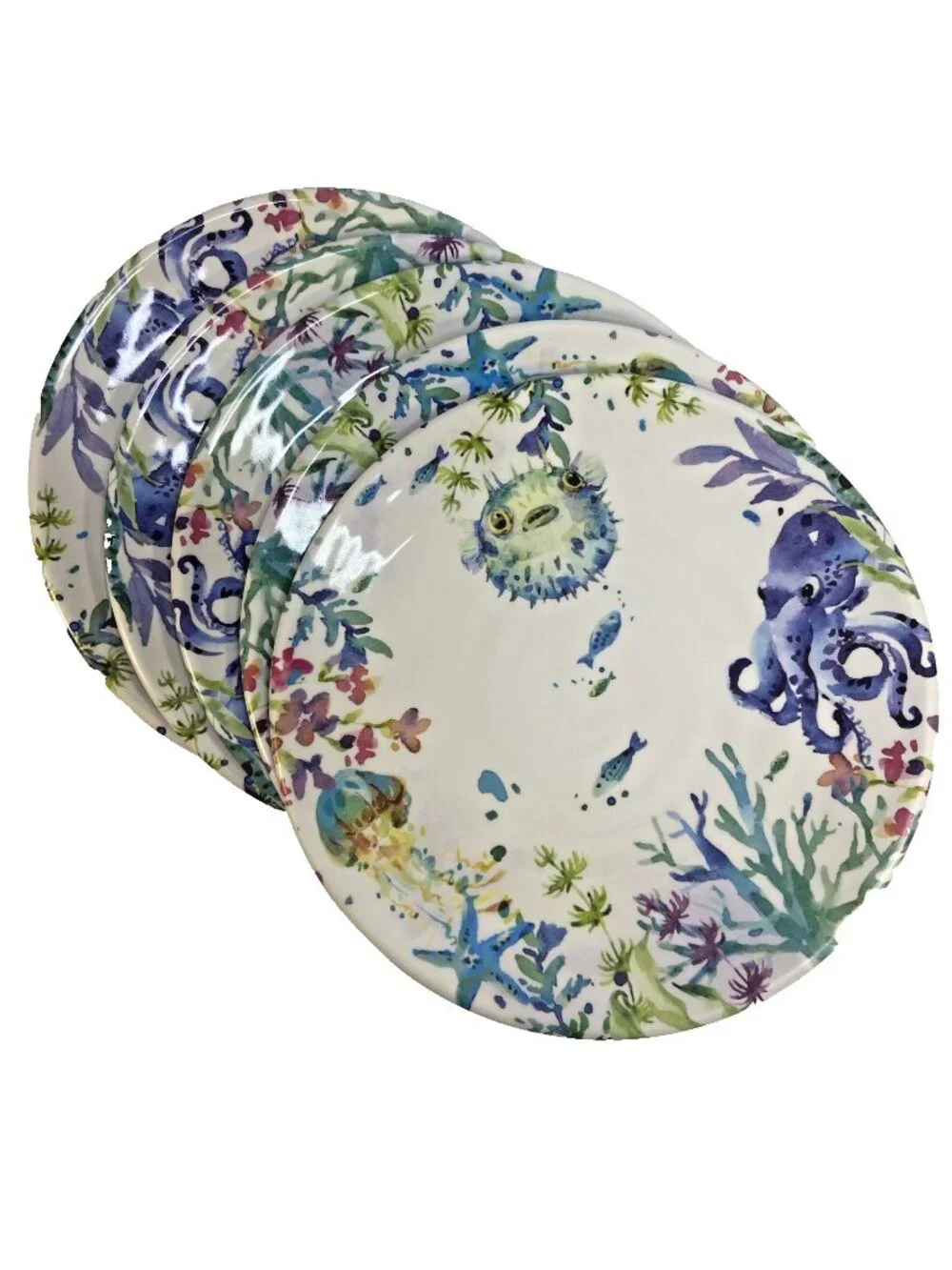 5 Pier 1 Sea Life Melamine Dinner Plate 11